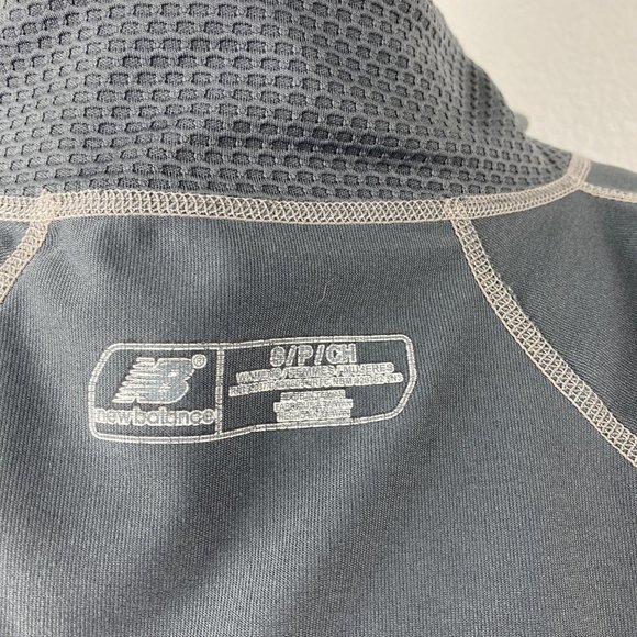 New Balance Gray Jersey Knit Track Jacket Zip Front Waffle Under-Sleeves Size SM - Picture 10 of 10